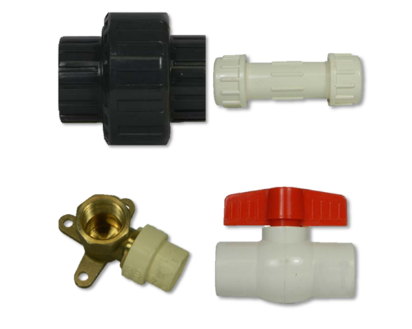 PVC and CPVC Plumbing Ball Valves and Fittings